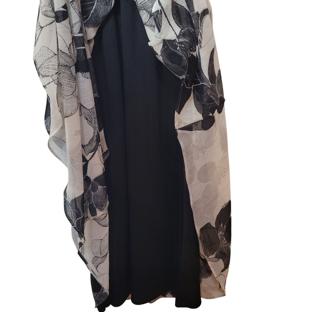 J.B.S.  Womens Floral Sleeveless Tea Lenght Dress Size M Black & Gray - Picture 4 of 11